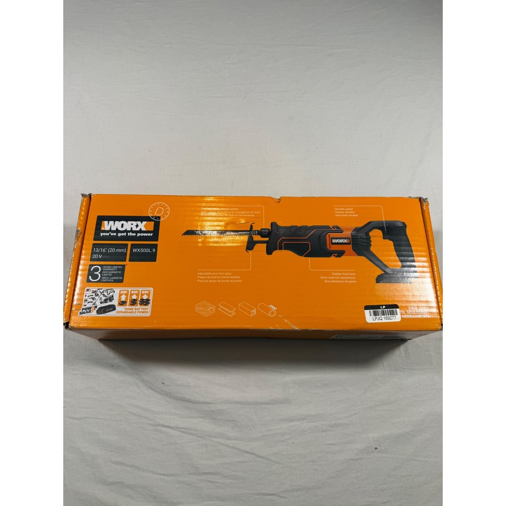 Worx Reciprocating Saw Power Tool Black Orange NEW WX500L.9